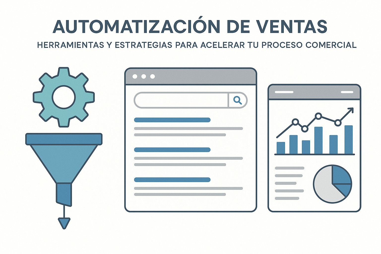 Ilustración sobre automatizacion ventas herramientas