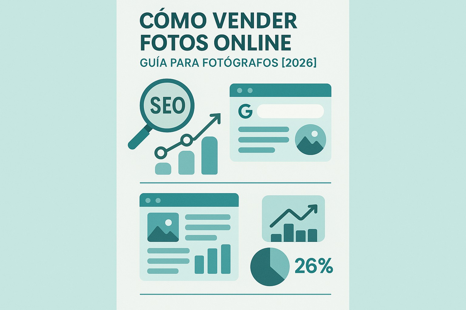 Infografía: guía visual con conceptos y datos clave sobre cómo vender fotos online: guía para fotógrafos [2026]