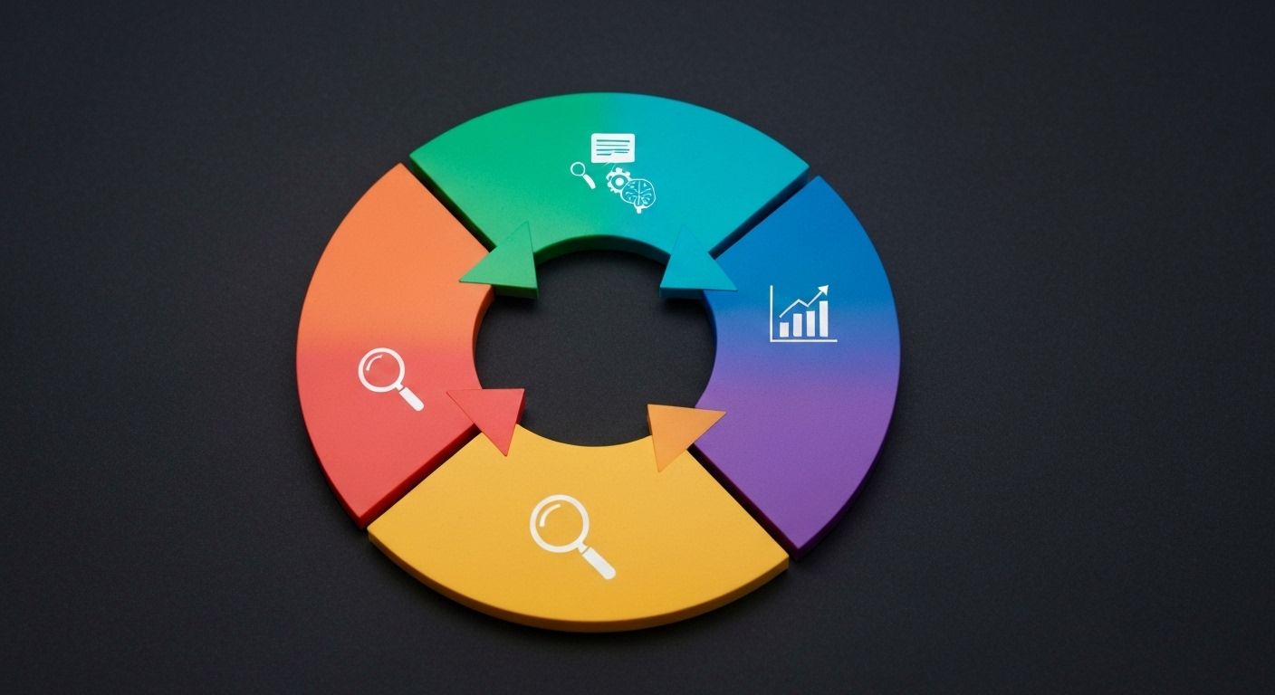 Infographic depicting scientific validity principles through a colorful, segmented circular diagram.