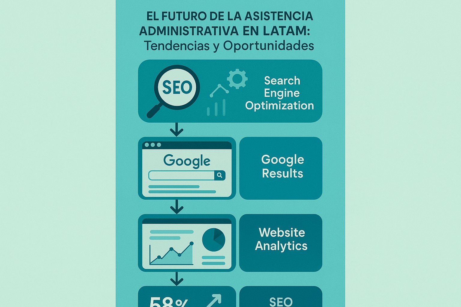 Infografía: conceptos clave de El Futuro de la Asistencia Administrativa en LATAM: Tendencias y Oportunidades