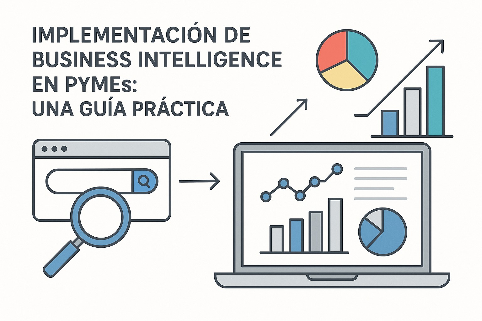 Visualización de datos en un panel de Business Intelligence para PyMEs mostrando métricas de ventas y clientes.