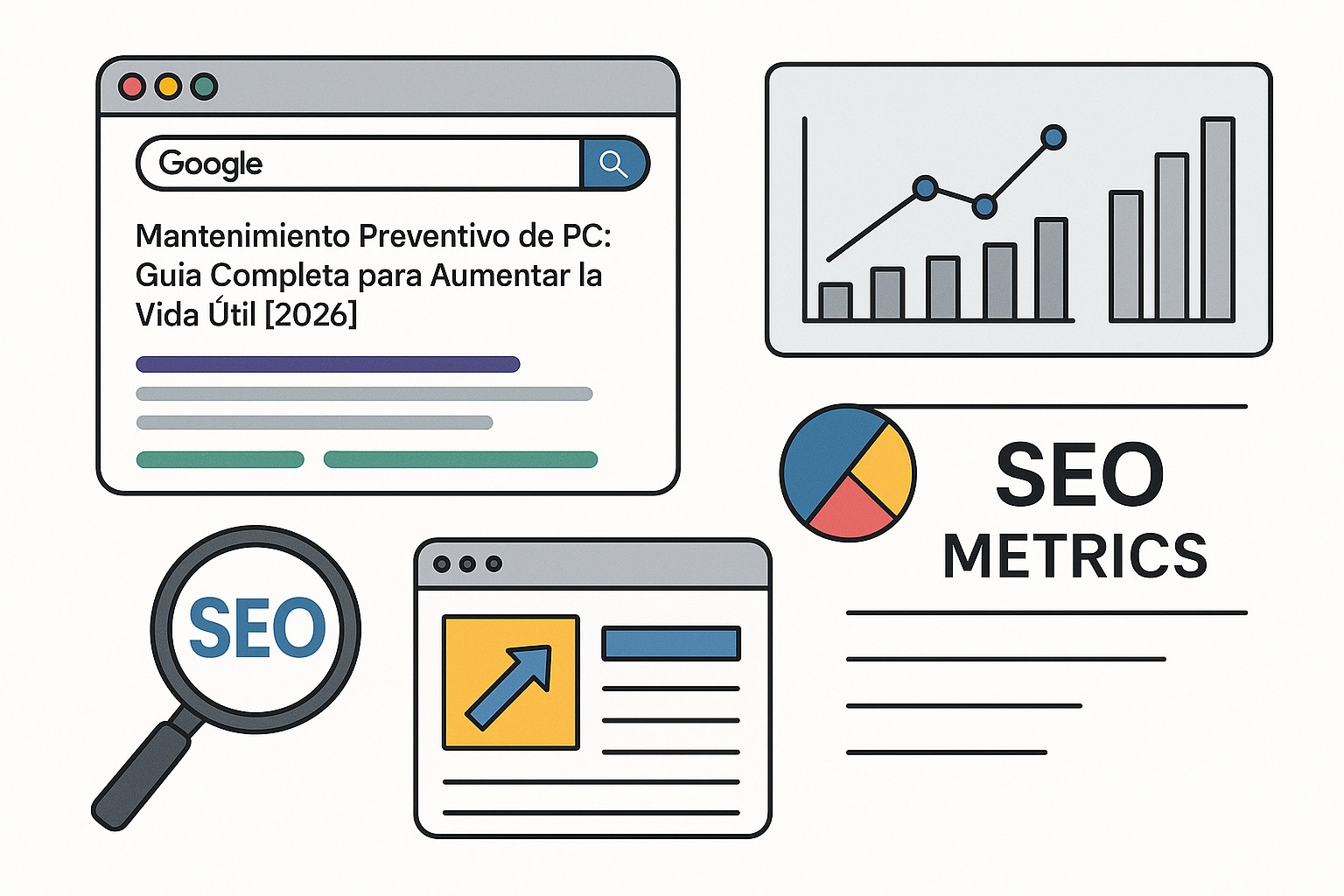 Ilustración sobre mantenimiento preventivo pc