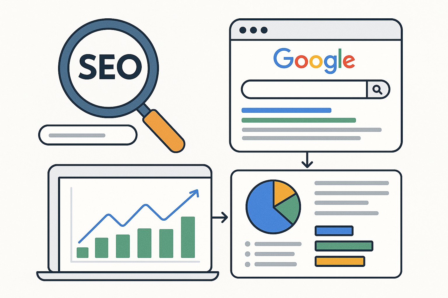 Analista SEO utilizando IA para mejorar el ranking de búsqueda con prompting avanzado