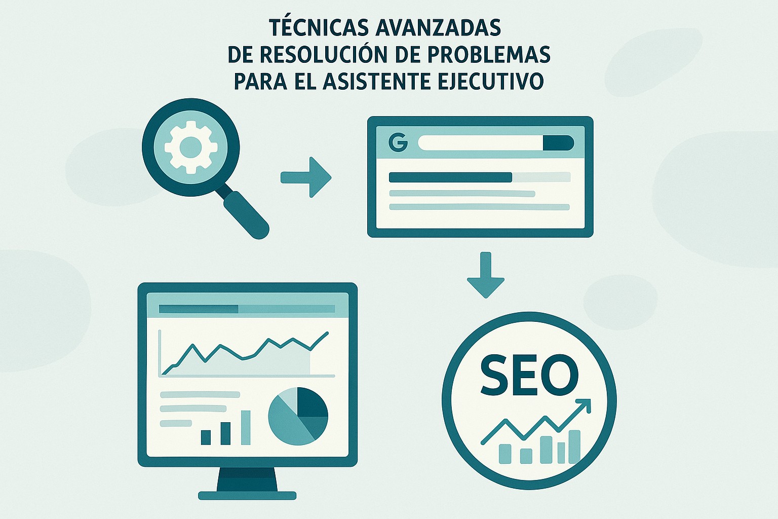 Infografía: conceptos clave de Técnicas Avanzadas de Resolución de Problemas para el Asistente Ejecutivo
