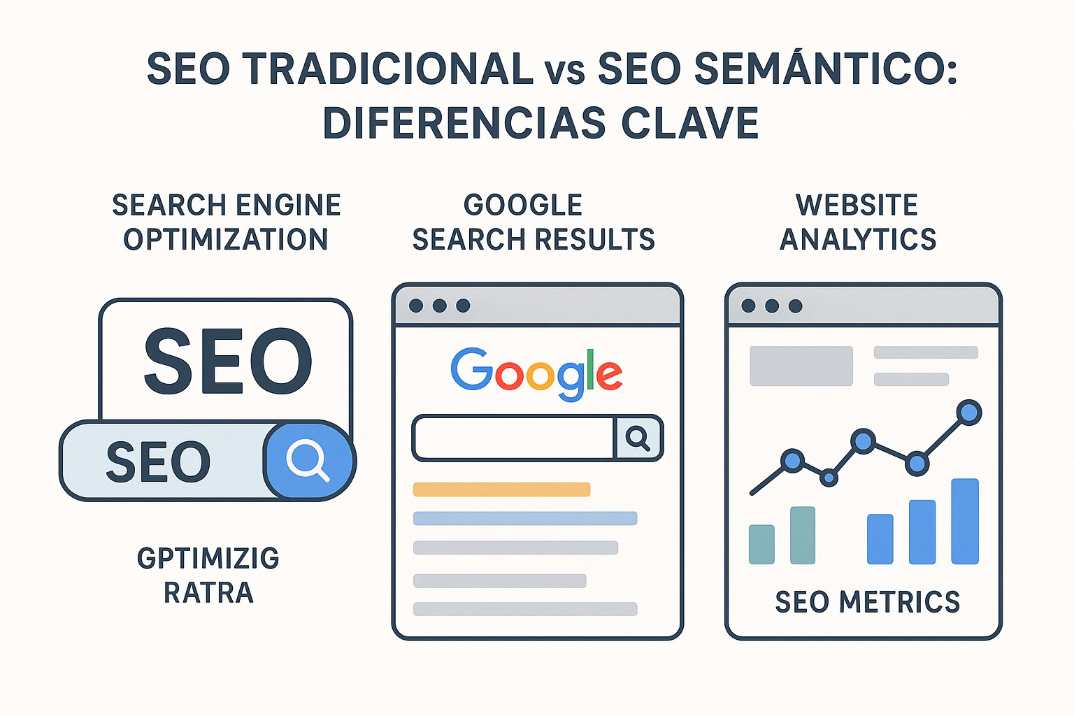 Ilustración sobre seo vs seo semantico