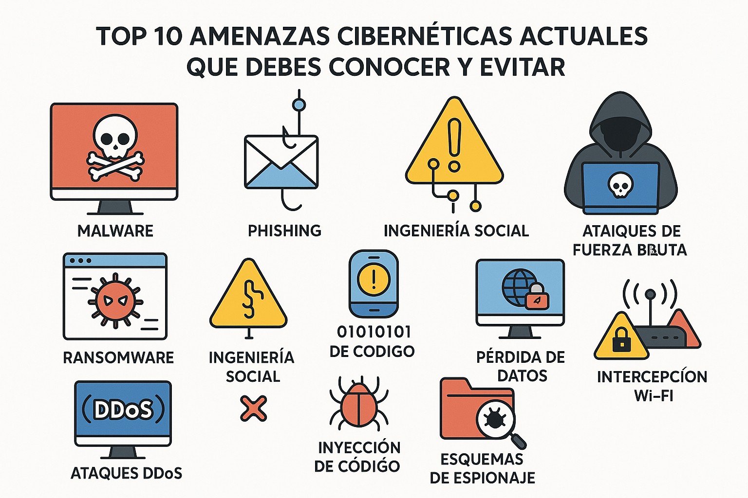 Ilustración de dispositivos IoT conectados, con un hacker manipulando sus datos