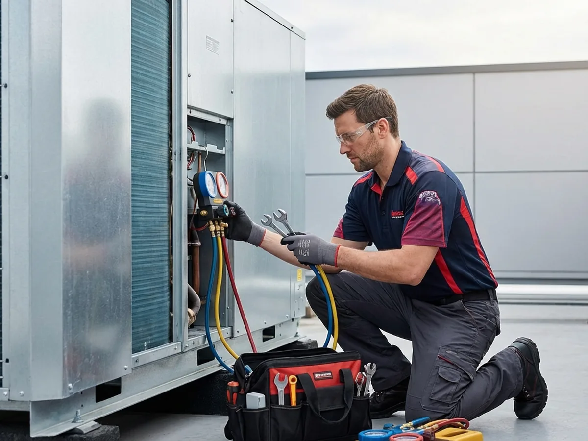 T&eacute;cnico en refrigeraci&oacute;n trabajando en Paraguay